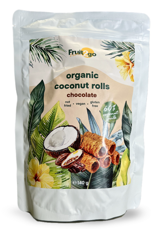 Rulouri din nucă de cocos cu ciocolată - organic